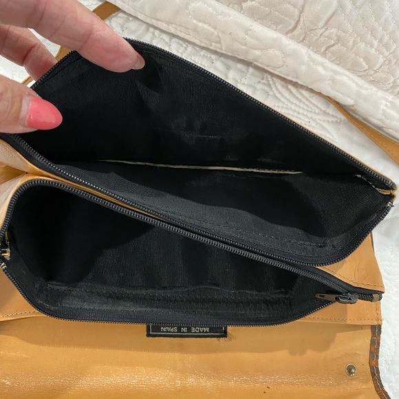 Purse vintage clutch real leather with removable shoulder straps- Burdines brand - Picture 5 of 6